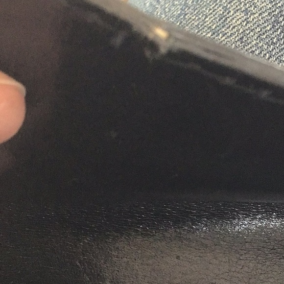 Y2K Cole Haan croc embossed black convertible strap east west baguette bag - Picture 10 of 13